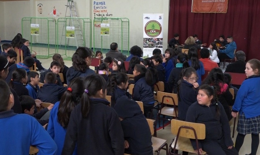 Escuela Nueva Alerce realizó ceremonia de entrega de contenedores tipo jaula para botellas plásticas