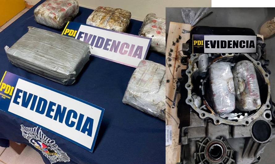 PDI descubrió cargamento de drogas dentro de una caja de cambios en Osorno