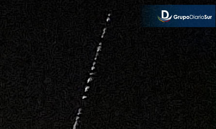 Avistamiento de línea de luces causó curiosidad en el sur de Chile 