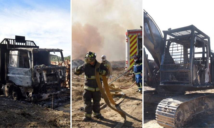 Desconocidos quemaron maquinaria forestal en sector rural de La Unión