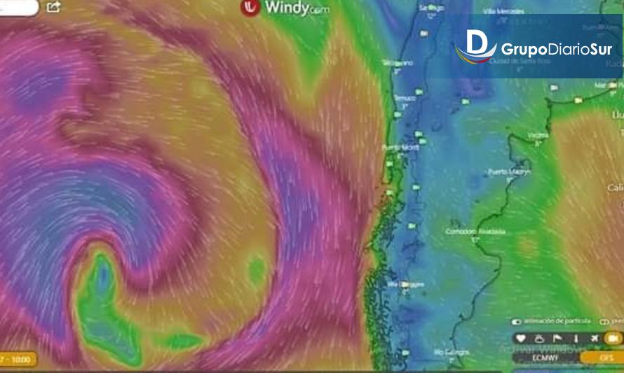 Alerta temprana preventiva por precipitaciones y viento en Los Lagos