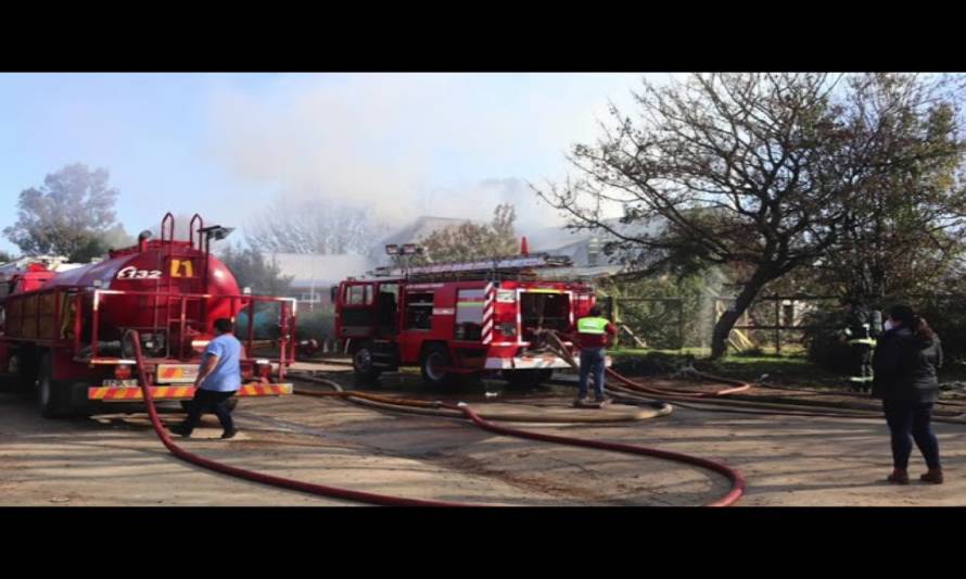 Incendio afectó a hogar de acogida en Purranque