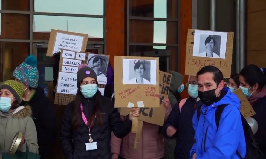 La UPC del Hospital de Puerto Montt protestó por situaciones que, acusan, son irregulares