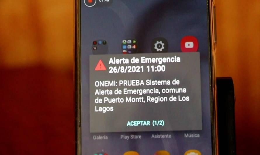 Sistema de Alerta a celulares pasó la prueba en Puerto Montt