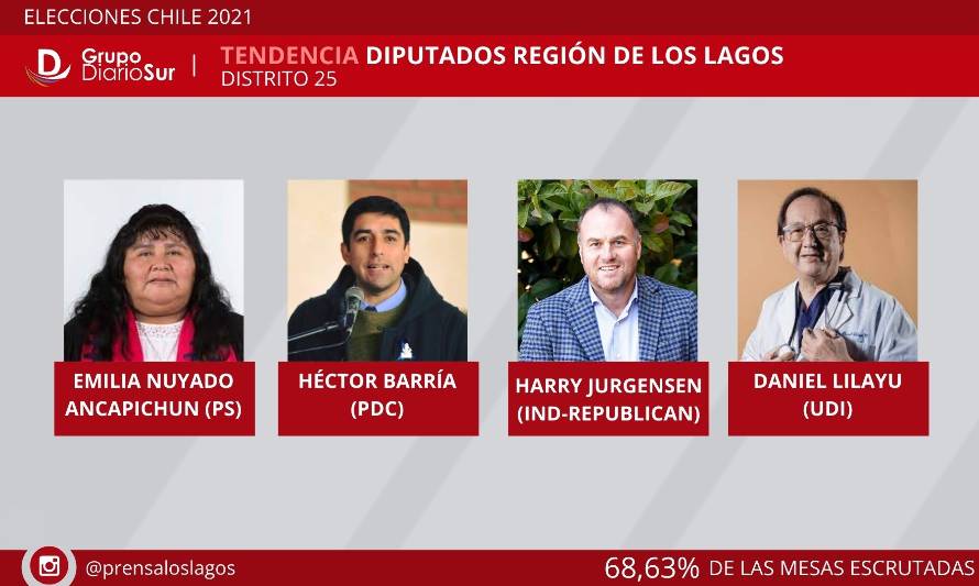 Distrito 25: Jürgensen, Nuyado, Barría y Lilayú serían los diputados electos