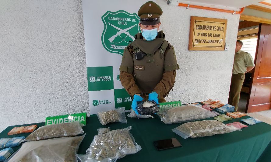 Incautaron más de 3 kilos de drogas en Maullín