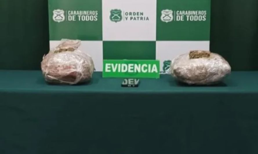 Carabineros incautan más de 2 kilos de marihuana en bus interprovincial