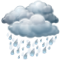 Cielos cubiertos con lluvia moderada